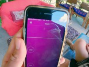 I control her pussy in public she moans and is embarassed ควบคุมหีระยะไกลในเซเว่นและร้านกาแฟ 9/16