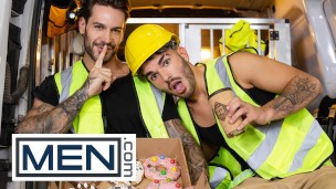 MEN - Papi Kocic Slides His Cock Through One Of The Delicious Doughnuts & Makes Pol Prince Suck It