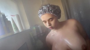 Bbw taking a shower