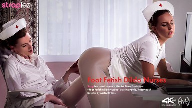 Watch these kinky lesbian nurses have wild strapon sex