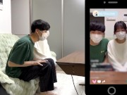 ライブ配信でどこまでバレないか...気持ちよすぎるライブ配信、、。Japanese hentai video. 素人/NTR/巨乳 1/16