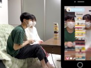 ライブ配信でどこまでバレないか...気持ちよすぎるライブ配信、、。Japanese hentai video. 素人/NTR/巨乳 8/16