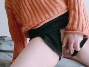 【ｲｸﾞｲｸﾞｯｯｯ♡】着衣擬似セックスで妄想捗った♡穴あきミニジーパンから愛液だらだら♡1週間ぶりのオナニーで挿入後すぐ絶頂♡ 6/16