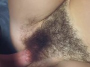 Neighbors 18yr old son fucks my hairy pussy and cums on my thick bush quick 12/16