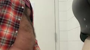 Risky Busy public shopping mall bathroom Goon