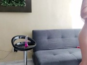 Woman with a Small and Tight Pussy masturbating on the couch 5/16