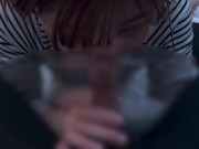 メガネ女子がちんぽの匂いに釣られて精子をたくさん吸い上げてしまう...cum in mouth sperm 10/16