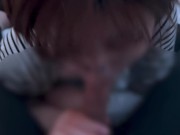 メガネ女子がちんぽの匂いに釣られて精子をたくさん吸い上げてしまう...cum in mouth sperm 12/16