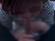 メガネ女子がちんぽの匂いに釣られて精子をたくさん吸い上げてしまう...cum in mouth sperm 13/16