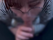 メガネ女子がちんぽの匂いに釣られて精子をたくさん吸い上げてしまう...cum in mouth sperm 5/16