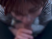 メガネ女子がちんぽの匂いに釣られて精子をたくさん吸い上げてしまう...cum in mouth sperm 6/16