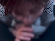 メガネ女子がちんぽの匂いに釣られて精子をたくさん吸い上げてしまう...cum in mouth sperm 7/16