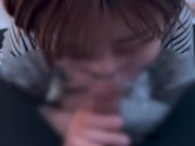 メガネ女子がちんぽの匂いに釣られて精子をたくさん吸い上げてしまう...cum in mouth sperm 9/16