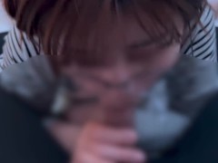 メガネ女子がちんぽの匂いに釣られて精子をたくさん吸い上げてしまう...cum in mouth sperm