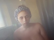 Bbw taking a shower
