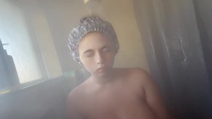 Bbw taking a shower