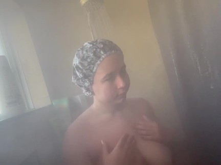 Bbw taking a shower