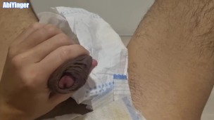 Boy Wearing Cute Socks Cumming in his diaper