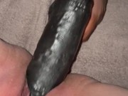 BBC dildo stretching my PAWG Snowbunny pussy open 8/16