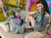 Alterative Lesbians test new INSANE toys in their ASSES, anal stretching, gape, prolapse, girl on girl alt fuck 10/16