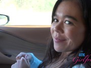 Blowjob on a car ride and fingering her pussy Brianna Arson 13/16