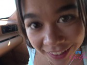 Blowjob on a car ride and fingering her pussy Brianna Arson 9/16