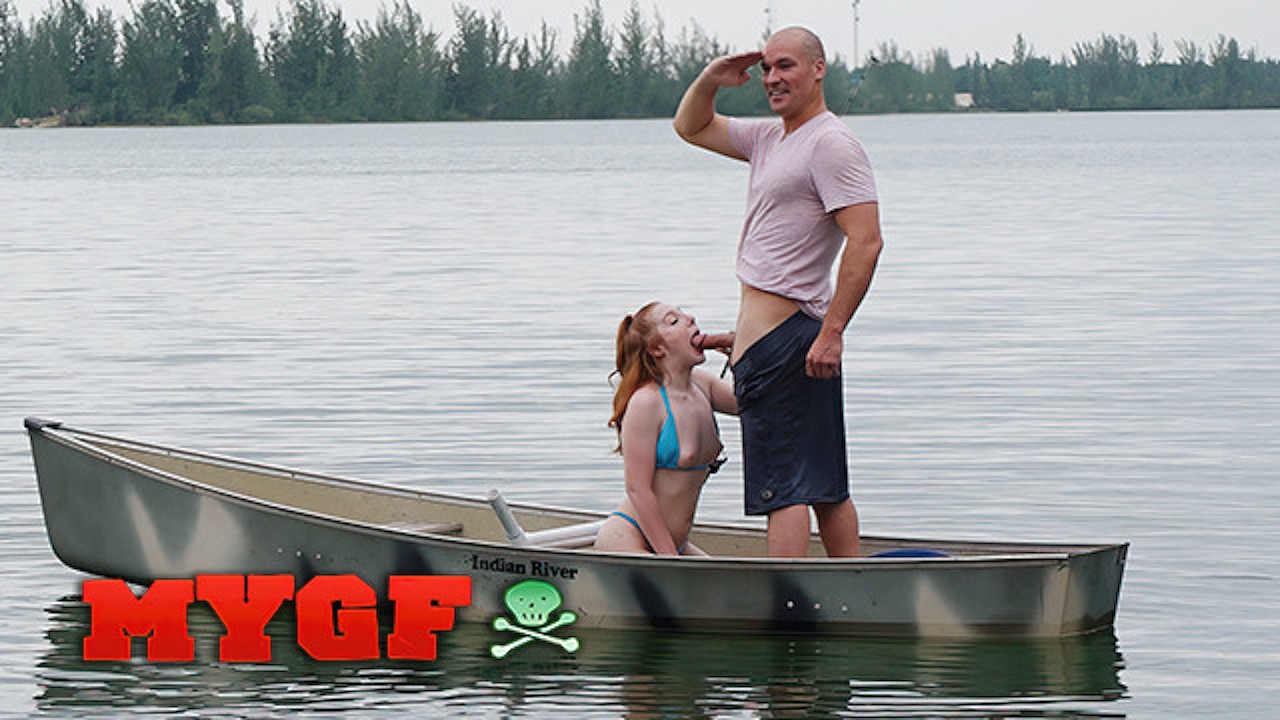 MY GF - Redhead Beauty Amber Addis Is Horny & Gets Fucked In A Boat In The Middle Of A Lake - Public