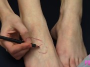 Naughty Blonde Amy Days Paints Hearts All Over Her Bare Pussy! 6/16