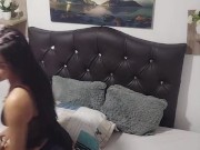 Whore in lingerie fucks herself with teddy bear 5/16