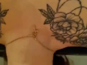 Sensual oral sex on the table with brunette