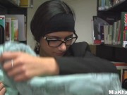 MIA KHALIFA - Busty Babe Mia Khalifa Gets Horny With The Idea Of Masturbating In A Public Library 3/16