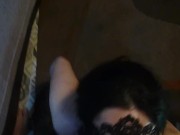 Hot leashed milf whore gets spitted in face before big cumshoot on her slut face 4/16