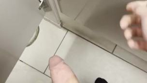 Playing with my tail in public restroom