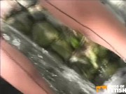 Cute babe gets her fuck holes screwed by a bald guy after porn casting on the sunbed 4/16