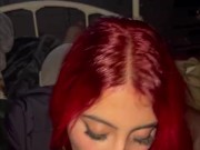 Cute Face Red Hair Latina suck Cock while her parents are home 3/16