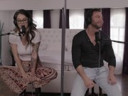 Busty Tattooed Brunette Maddy May Rides Handsome Stud Seth Gamble's Nice Cock 4/16