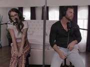 Busty Tattooed Brunette Maddy May Rides Handsome Stud Seth Gamble's Nice Cock 5/16