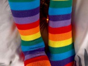 Rainbow cutie with pigtails ride on my cock and eat my cum at the end 4K 2/16