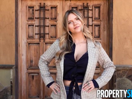 PropertySex Cute Huge Natural Tits Blonde Real Estate Agent Bangs Recently Divorced Client