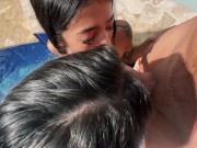 Mi hermanastro me espía desnuda en la piscina, lo excitamos y nos folla! - Milalzt 9/16
