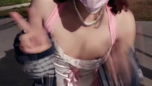 弄脏公园的露出女仆 Pink maid dirty park