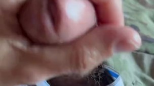 Jerking off in uniform and sarge's boxers again - nice yummy cum shot as always!!
