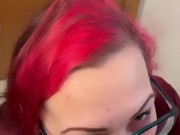 BBW stepmom MILF gives blowjob and receives a facial cum shot your POV 16/16