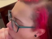 BBW stepmom MILF gives blowjob and receives a facial cum shot your POV 4/16