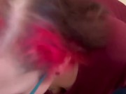 BBW stepmom MILF gives blowjob and receives a facial cum shot your POV 8/16