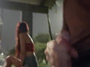 Arrisquei uma masturbação no ponto de onibus ao lado de uma linda ruiva. 1/16