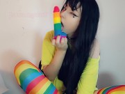 Alt Girl sucks skittles dildo (full 6 min vid on my 0nlyfans)