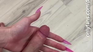 Cumshot on mirror after workout