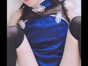 髪もスカートも超ミニ♥️お団子青チャイナ服娘の 美味おま○こに中出し！精子が桃尻つたってトローリ🍑 13/16