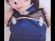 髪もスカートも超ミニ♥️お団子青チャイナ服娘の 美味おま○こに中出し！精子が桃尻つたってトローリ🍑 15/16
